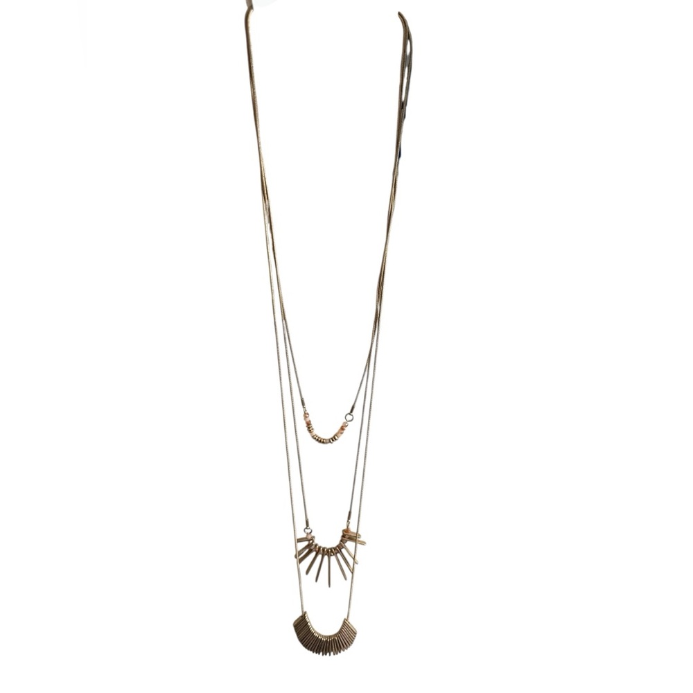 Banana Republic Triple Layered Multi-Media Necklace